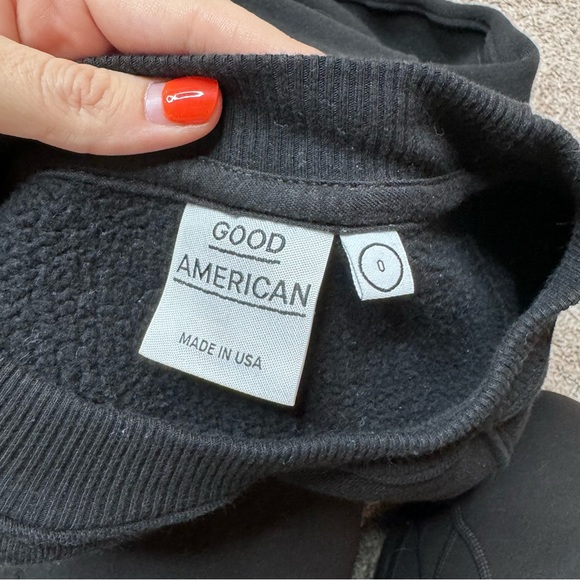 🤩 GOOD AMERICAN Goodies Varsity Sweatshirt Size 0 - Picture 3 of 6